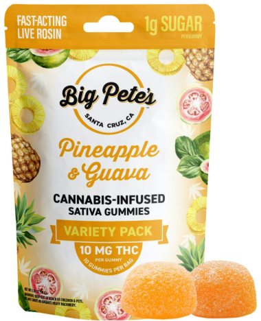 Photograph of product: Pineapple & Guava [S] - 100MG Live Rosin Gummies 10PK