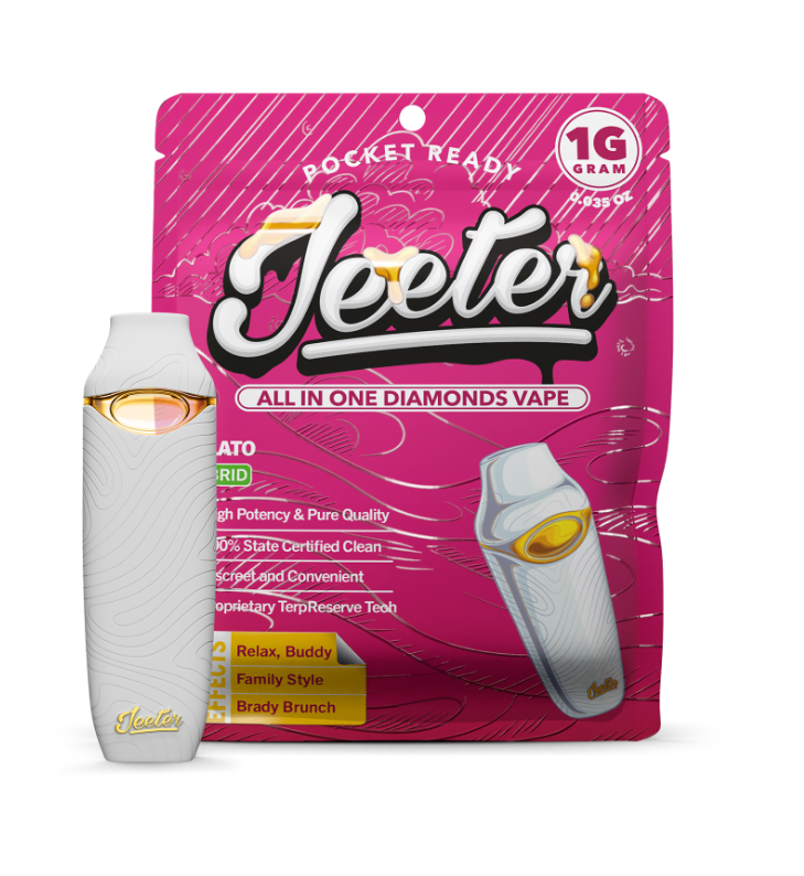 Photograph of product: Jeeter Gelato (H) All-In-One Disposable Live Diamond Resin Vape 1g