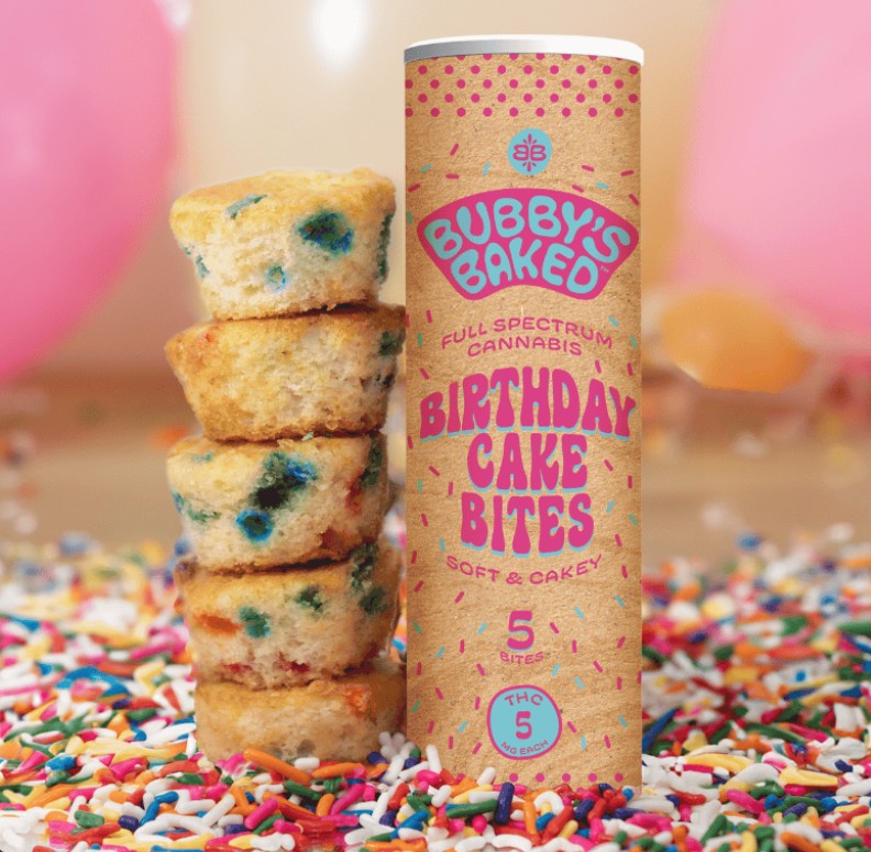 Photograph of product: Bubby's Baked Goods Birthday Cake (H) Bites 5mg 5pk