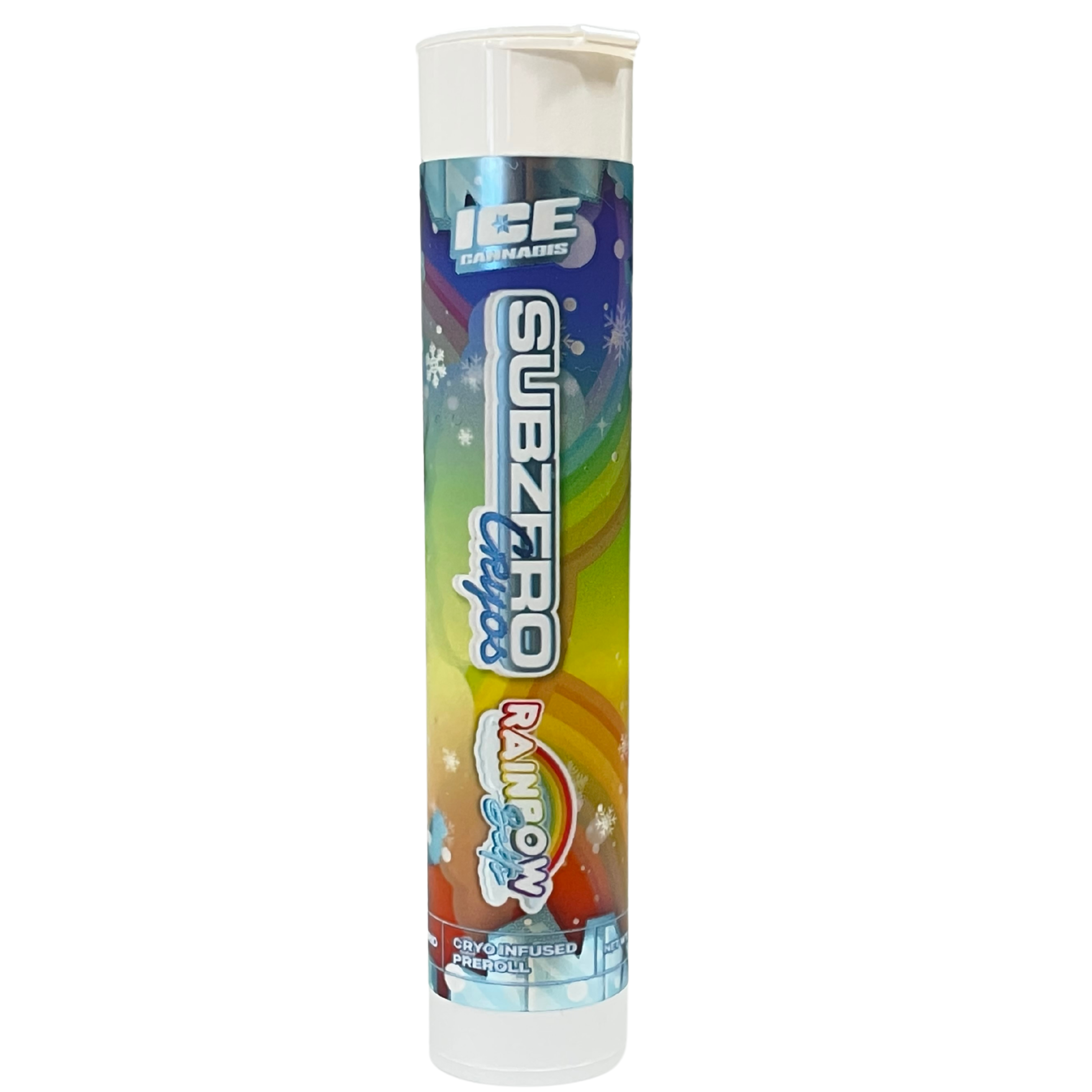 Photograph of product: Ice Oui'd | Cryo Infused Preroll | Rainbow Belts | 1g