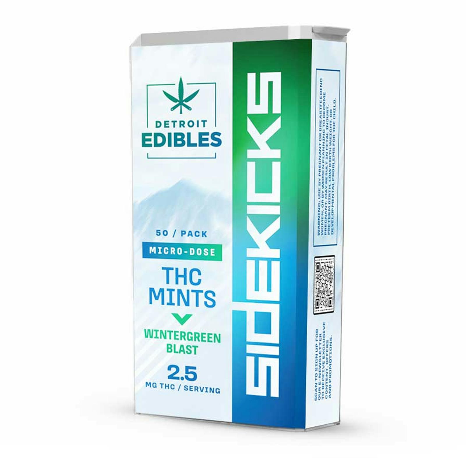 Photograph of product: Detroit Edibles Sidekicks Wintergreen Blast 40pk Mints Rec