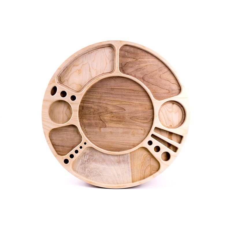Photograph of product: Blazy Susan I Rolling Tray | Birch | Clear