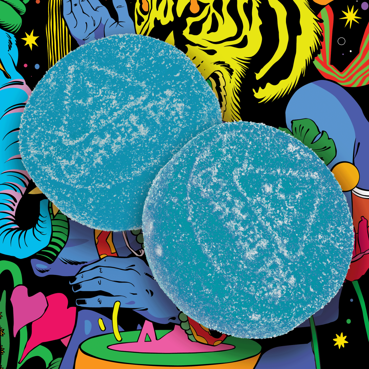 Photograph of product: Sapura | Blue Raz Pineapple Microdose CBD|TH-oui 10:1 Gummies | 100mg