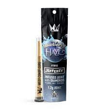 Photograph of product: D. West Coast Cure -Jefferey- 1.2g Diamond Infused Pre Roll - Blueberry Haze - 