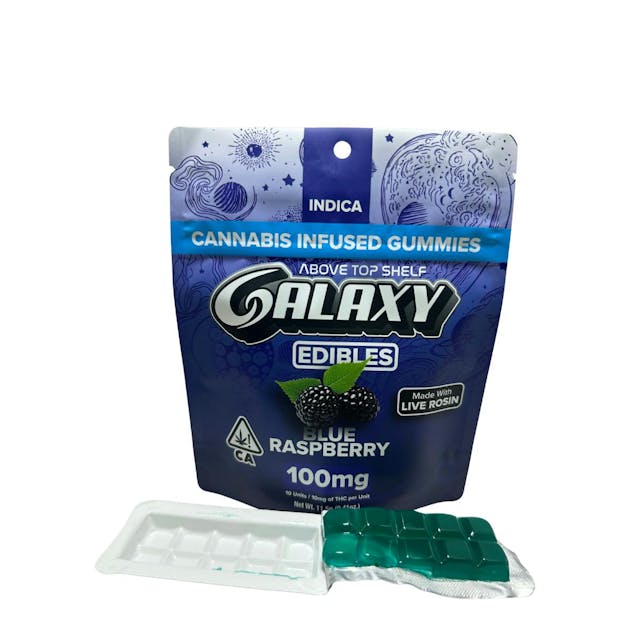 Photograph of product: Blue Raspberry | Live Rosin Gummies 100mg - 