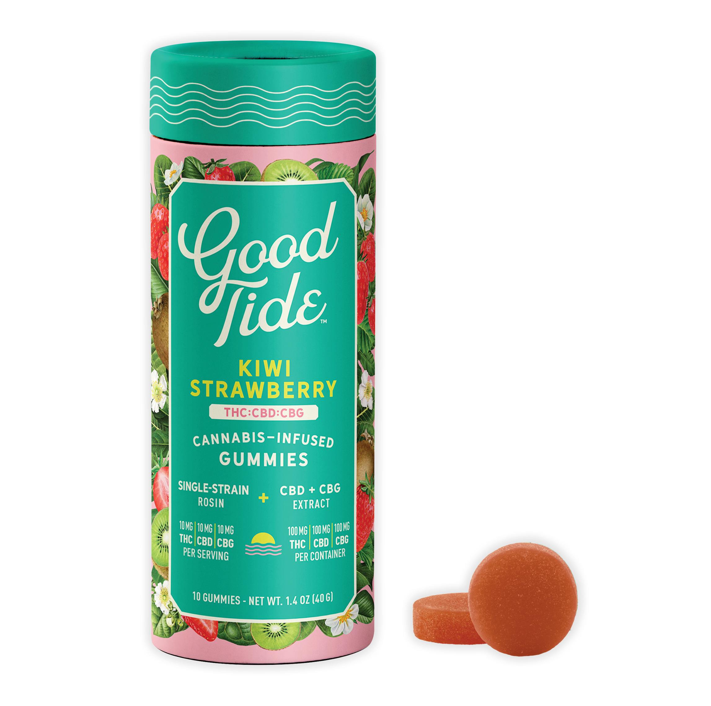 Photograph of product: Good Tide - Kiwi Strawberry Gummies - 100MG