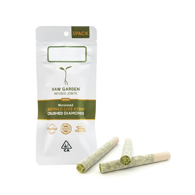 Photograph of product: Kusherz Cream Refined Live Resin Crushed Diamond-Infused Preroll 3-Pack 1.75G - 