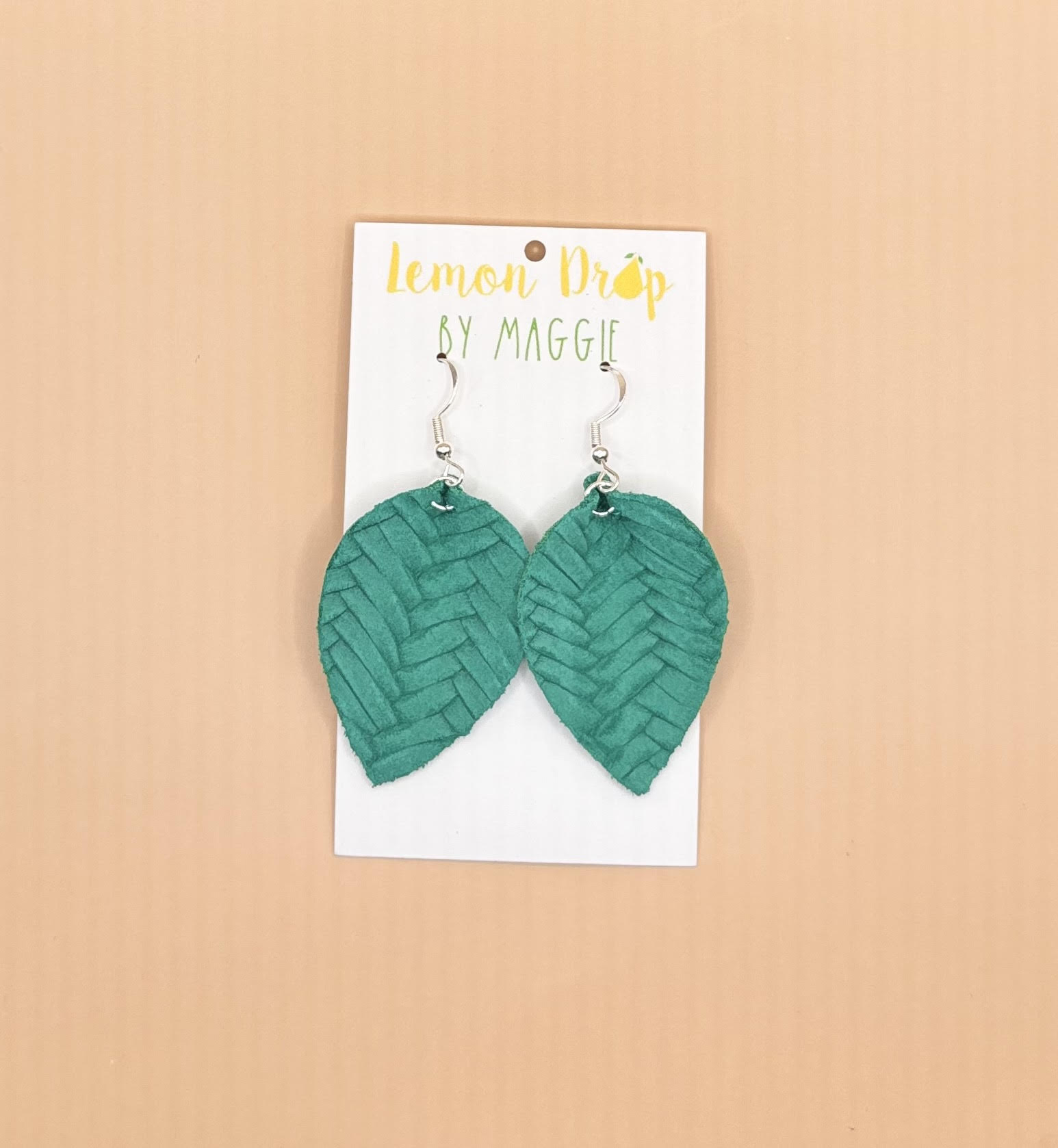 Photograph of product: Green Leaf Earrings
