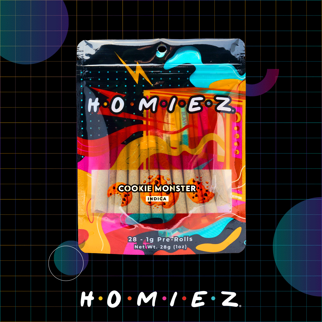 Photograph of product: Homiez - Cookie Monster 28PK 1G Pre-Roll