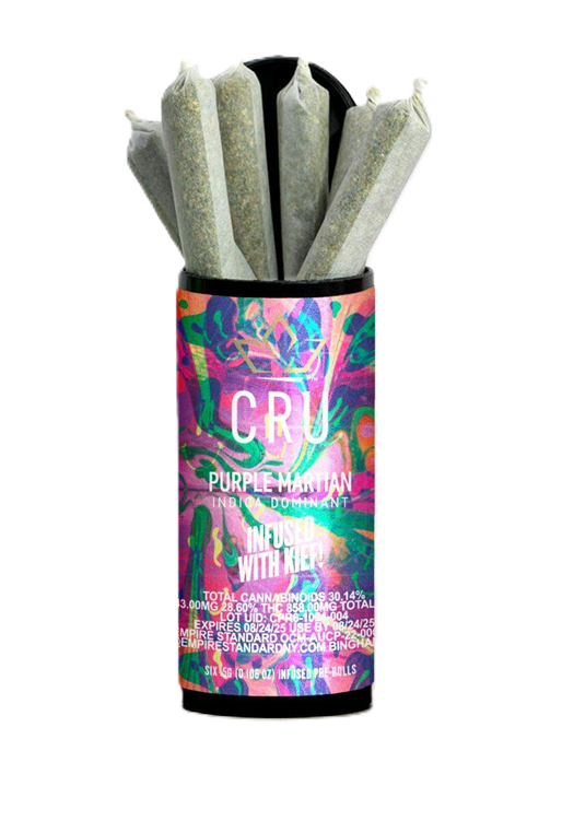 Photograph of product: CRU | Purple Martian | Kief Infused Pre-Rolls 6x0.5g