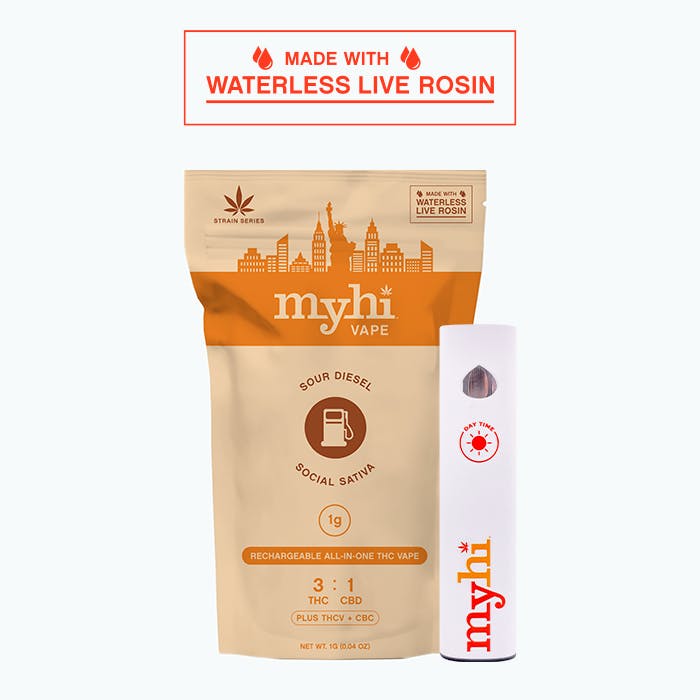 Photograph of product: MYHI - Sour Diesel 3:1 (TH-oui:CBD) - Disposable