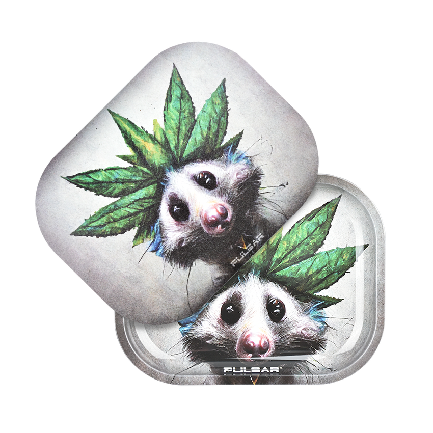 Photograph of product: Pulsar Mini Metal Rolling Tray & Lid | Opotsum | 7"x5.5"