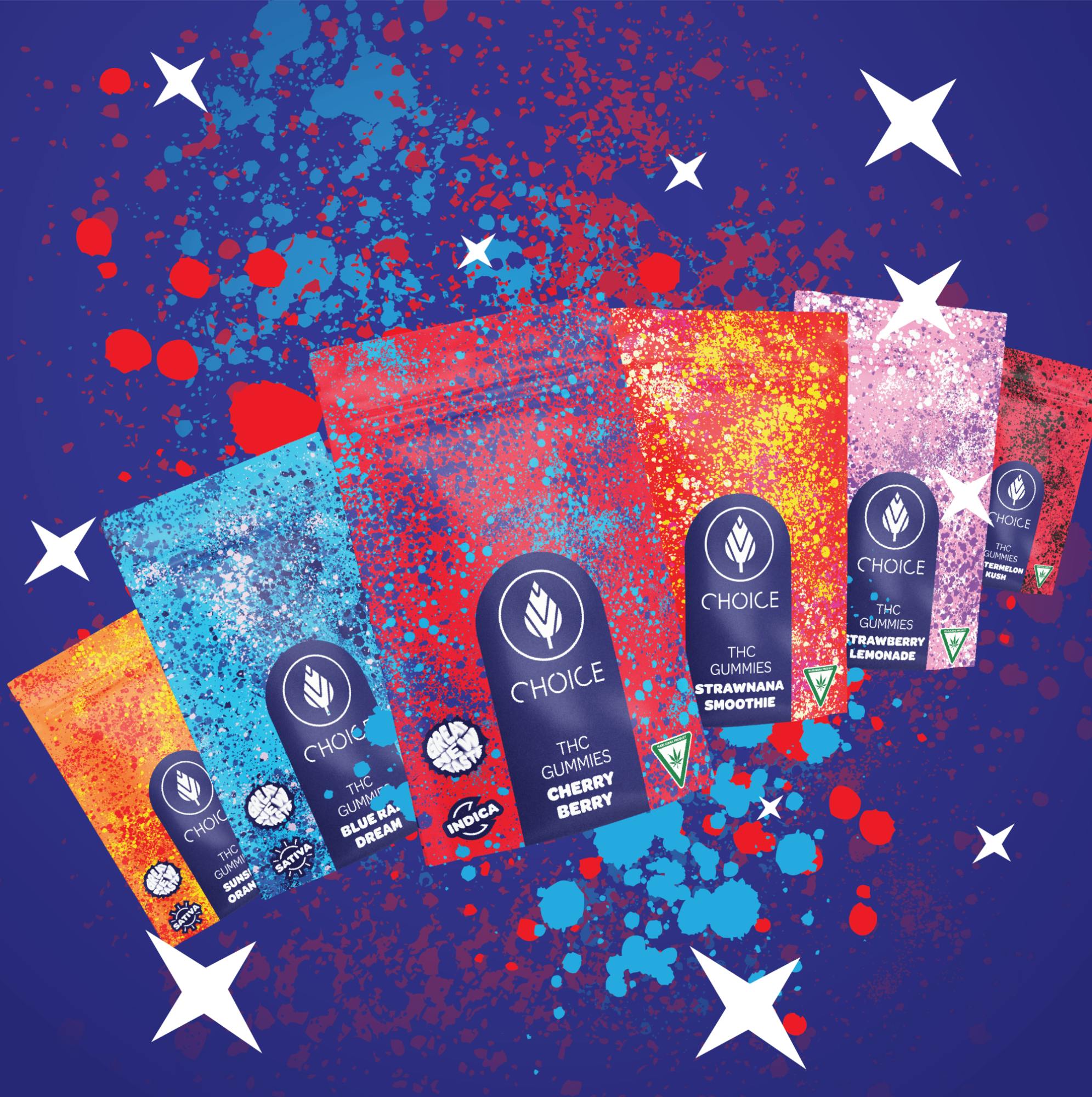 Photograph of product: Choice Sour Chronic Cherry Berry(Oui'd) 200mg Chews