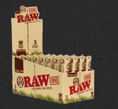 Photograph of product: RAW Organic Hemp Cones 3pk - King Size