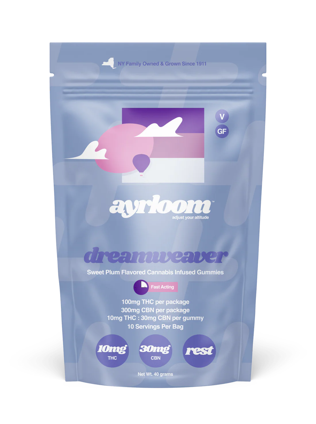 Photograph of product: Ayrloom | Dreamweaver 3:1 CBN | 100mg 10pk gummies