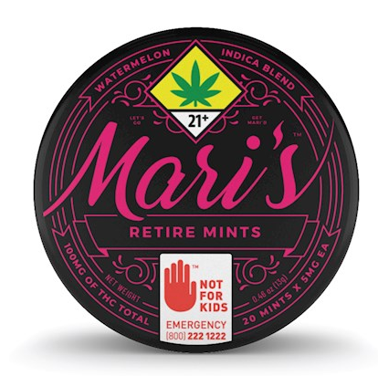 Photograph of product: Mari's Mints - Retire - Watermelon - 20pk Edibles