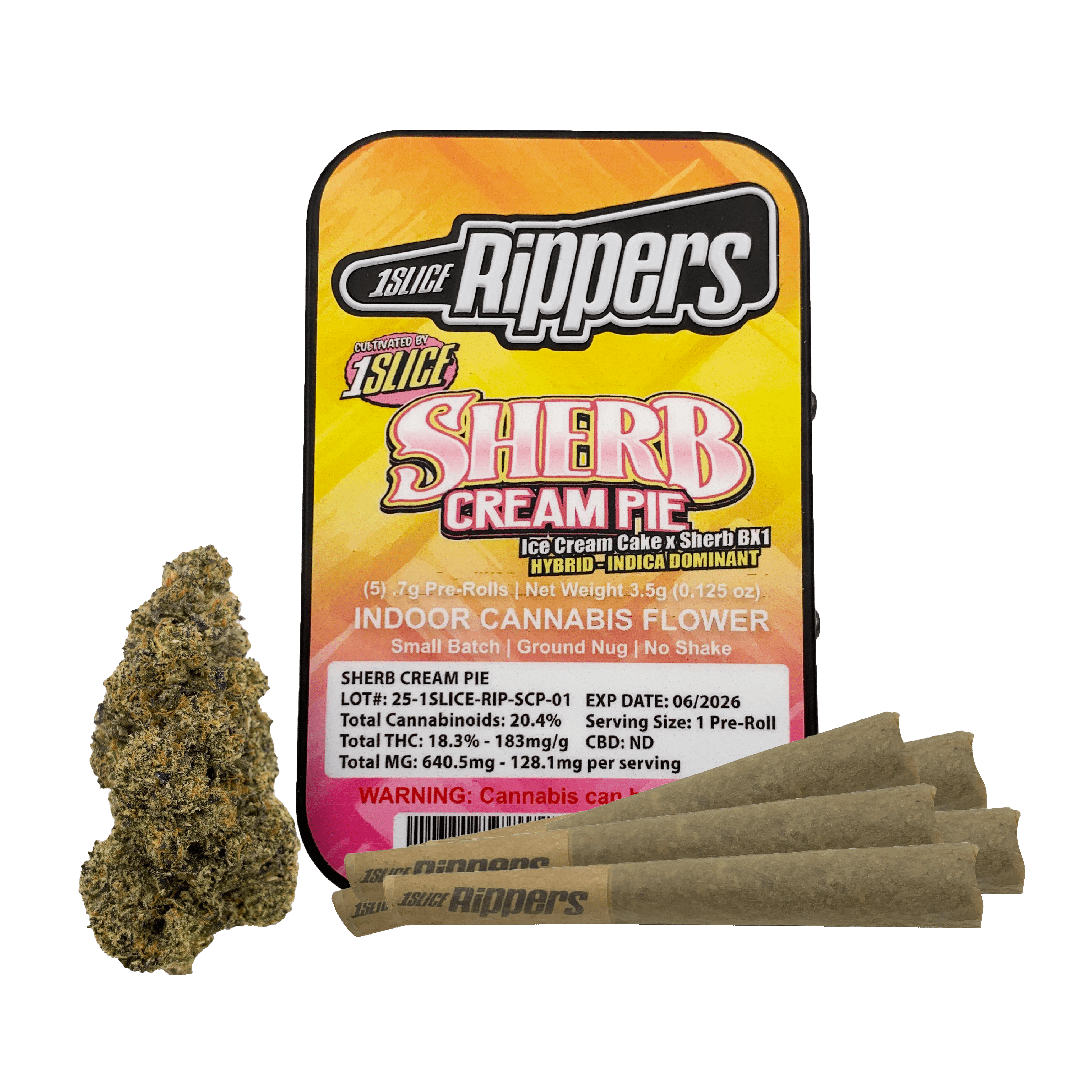 Photograph of product: 1Slice | Ripper 5 Pack | Sherb Cream Pie | 3.5g