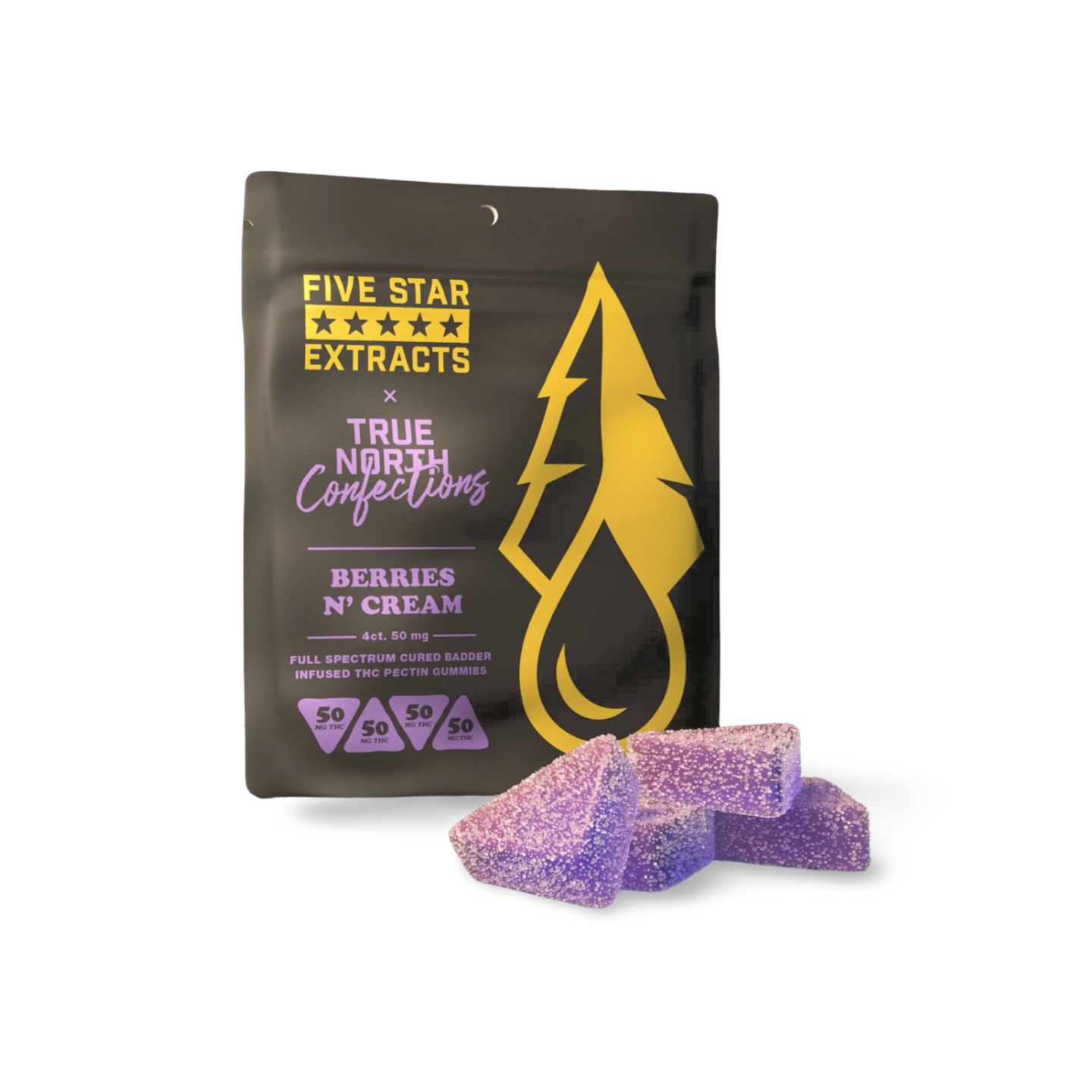 Photograph of product: Five Star Extracts | Berries and Cream Full Spectrum Gummies | 200mg