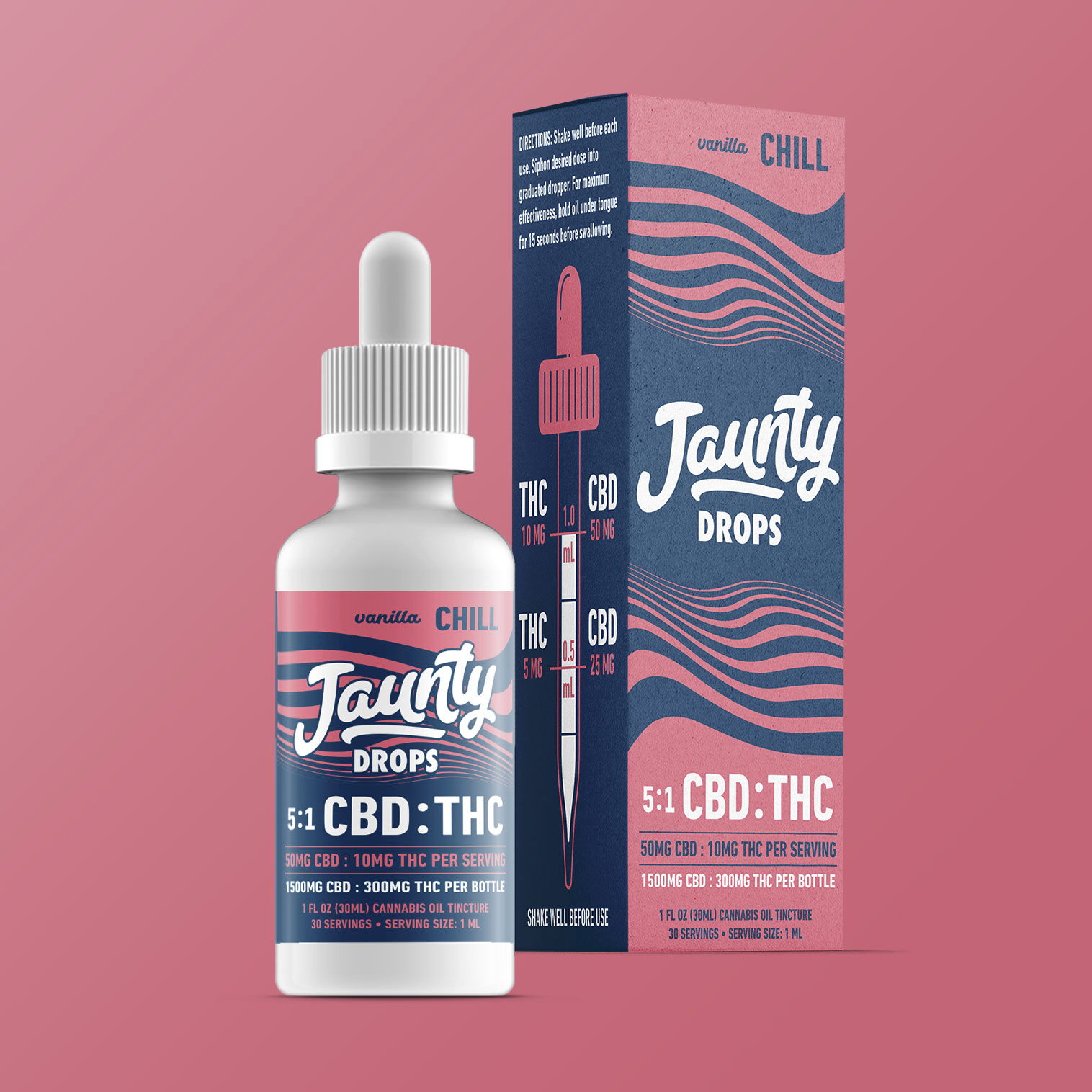 Photograph of product: Jaunty | CHILL | Tincture | 5:1 CBD:TH-oui
