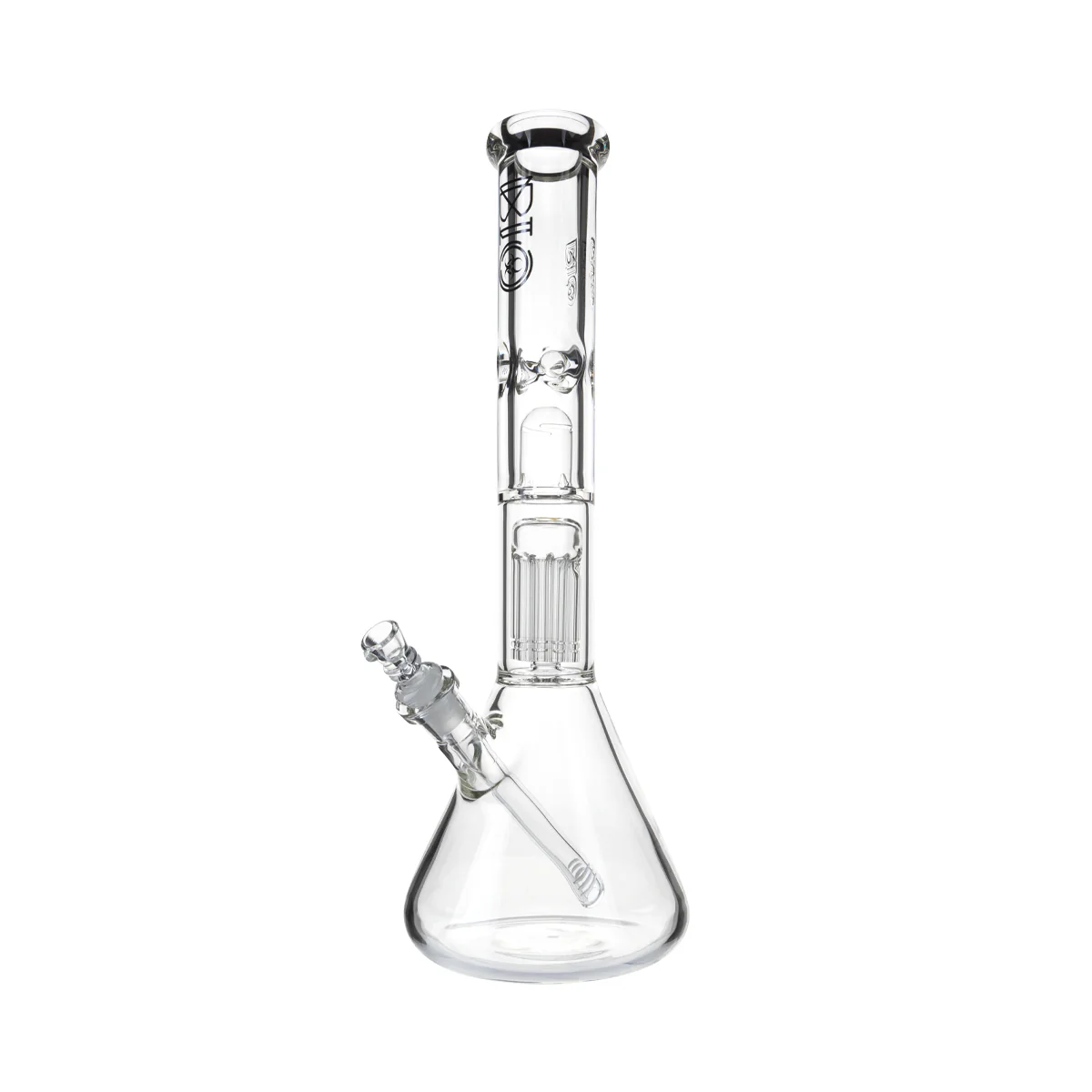 Photograph of product: BIO Glass Single Chamber 10-Arm Tree + Splash Guard Heavy Beaker