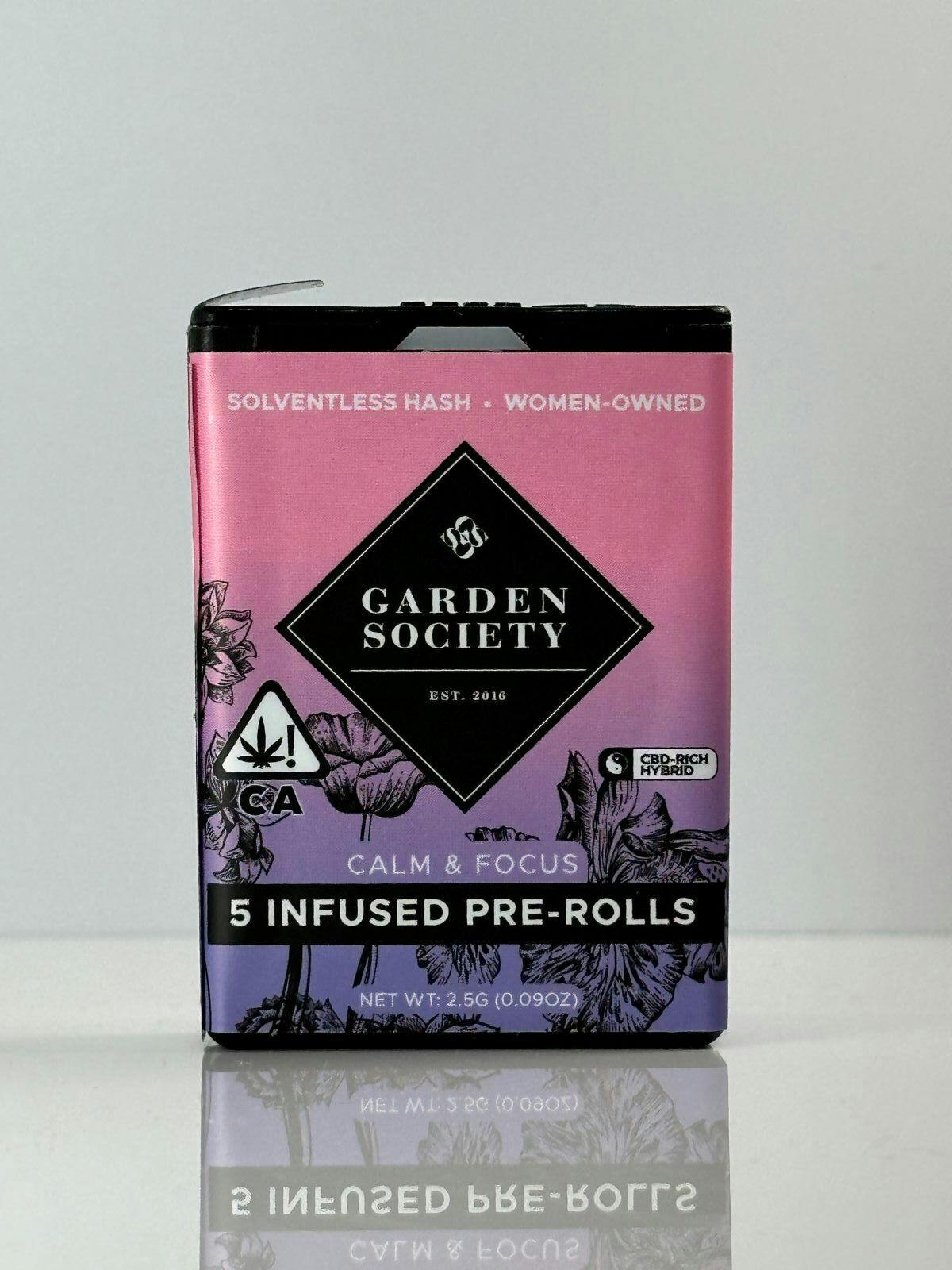 Photograph of product: Garden Society .5g Harmony Rose X Gush Mintz Infused Pre-Roll 5pk 19%