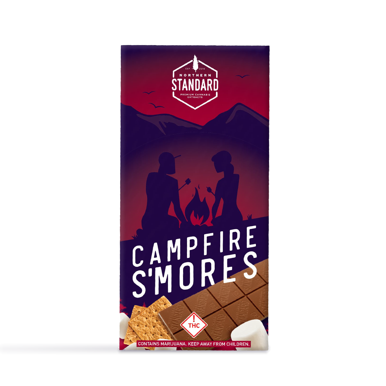 Photograph of product: Campfire Smores Milk Chocolate Bar | 100mg