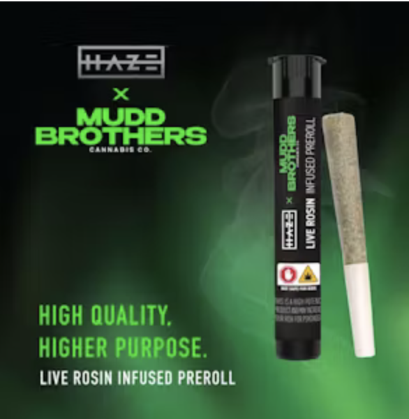 Photograph of product: Sundae Sherbert (H) x Tahoe Cream (H) Live Rosin Infused Pre-Roll