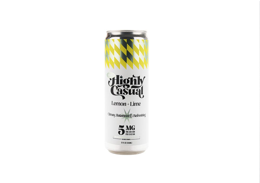 Photograph of product: Lemon + Lime Seltzer 1:1 5mg