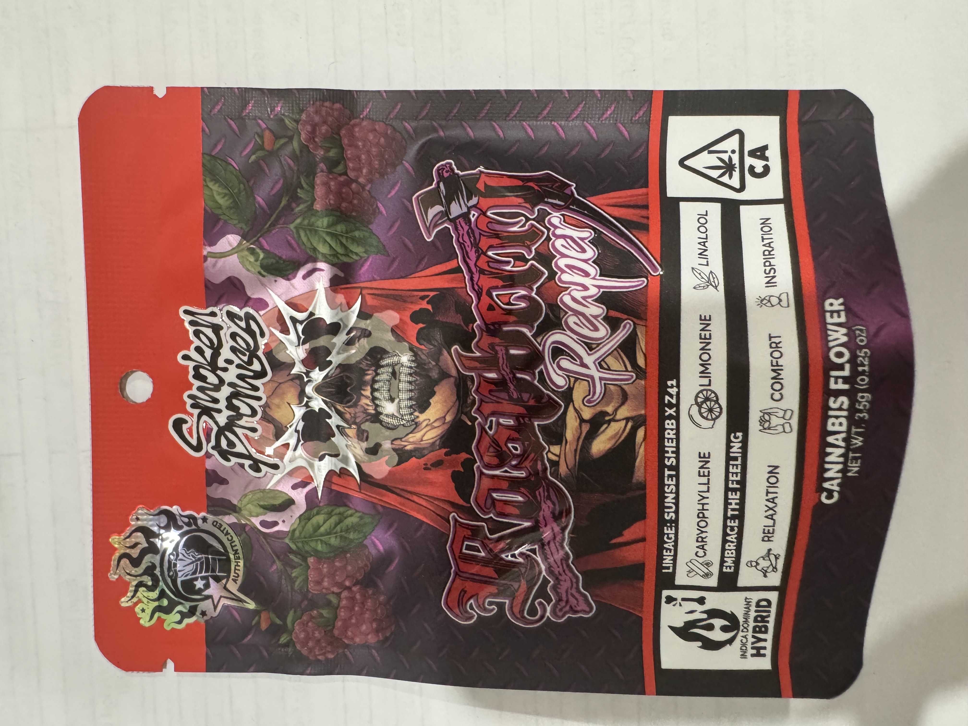 Photograph of product: RASPBERRY REAPER 3.5G FLOWER - 3.5 G