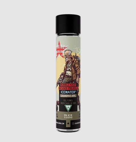 Photograph of product: Kush Crasher 1G Icewater au chocolat Infused Preroll By Glorious Oui'd Co.