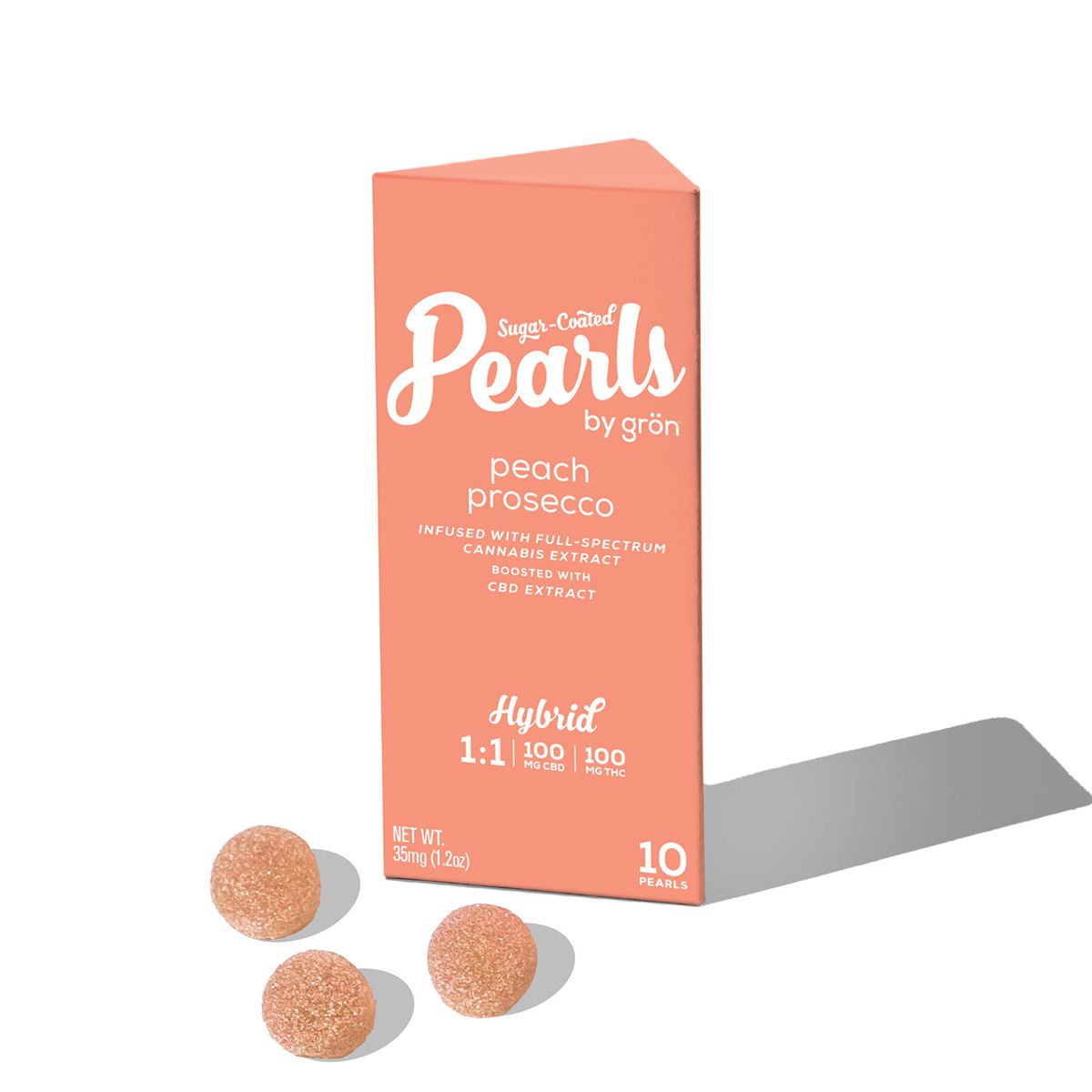 Photograph of product: 1:1 Peach Prosecco Pearls  CBD/TH-oui