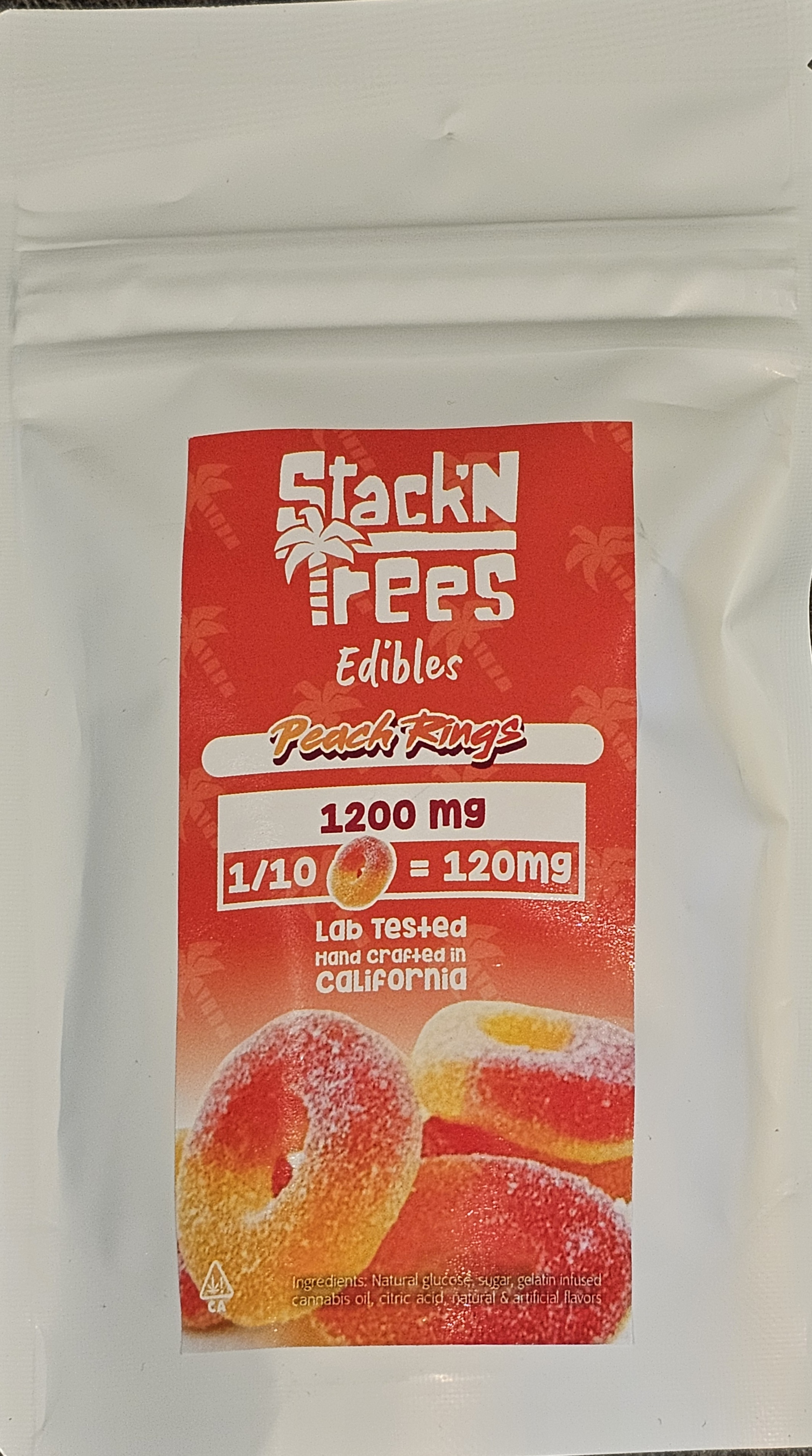 Photograph of product: STNT Peach Rings 1200MG