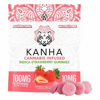 Photograph of product: Strawberry Gummies 100mg. - Indica