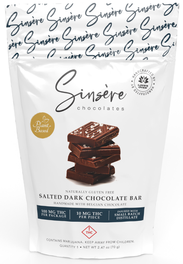 Photograph of product: Sinsere - Chocolate - Salted Dark - 100mg