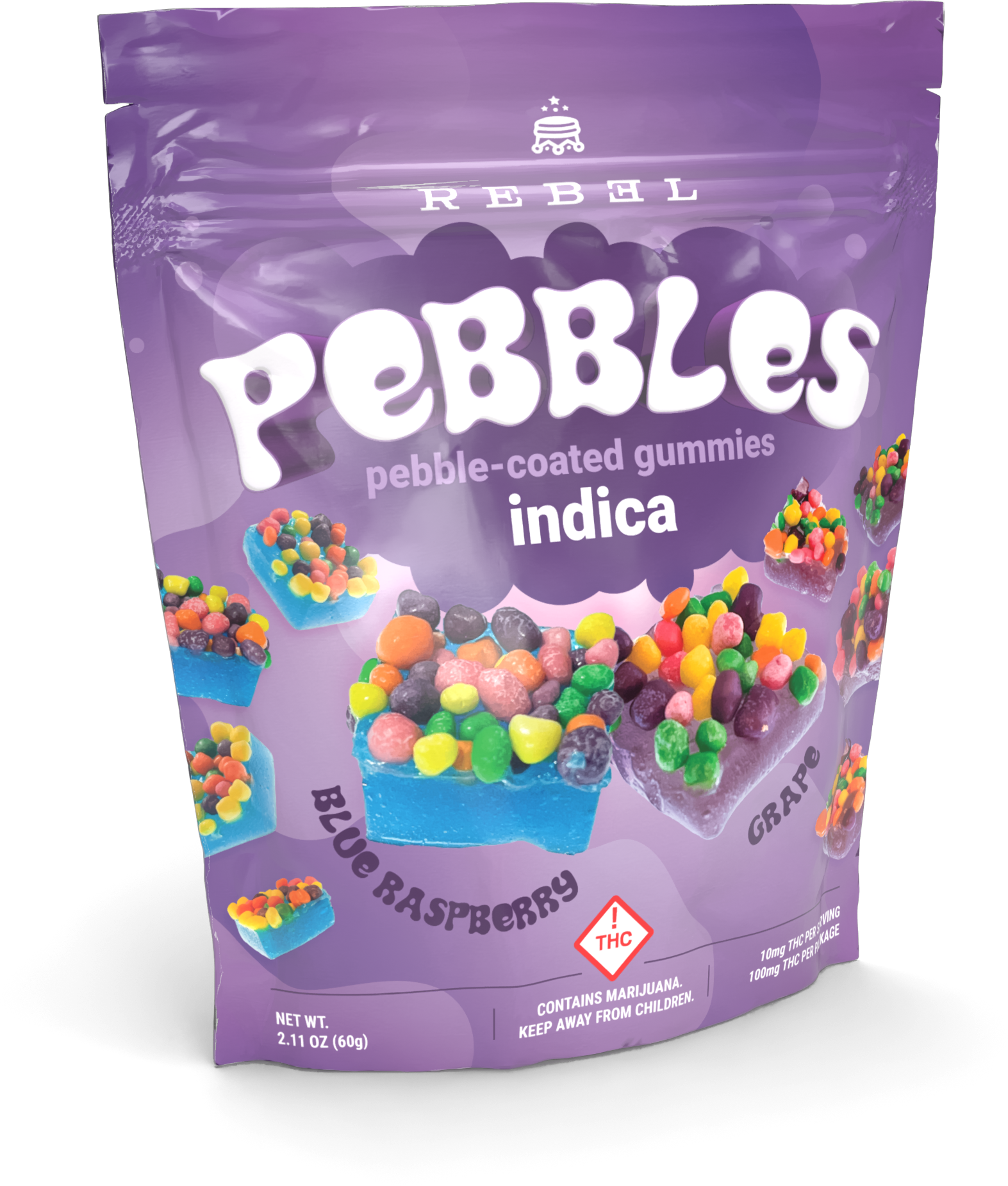 Photograph of product: Pebbles (I) - 100mg Fruit Chews - Rebel