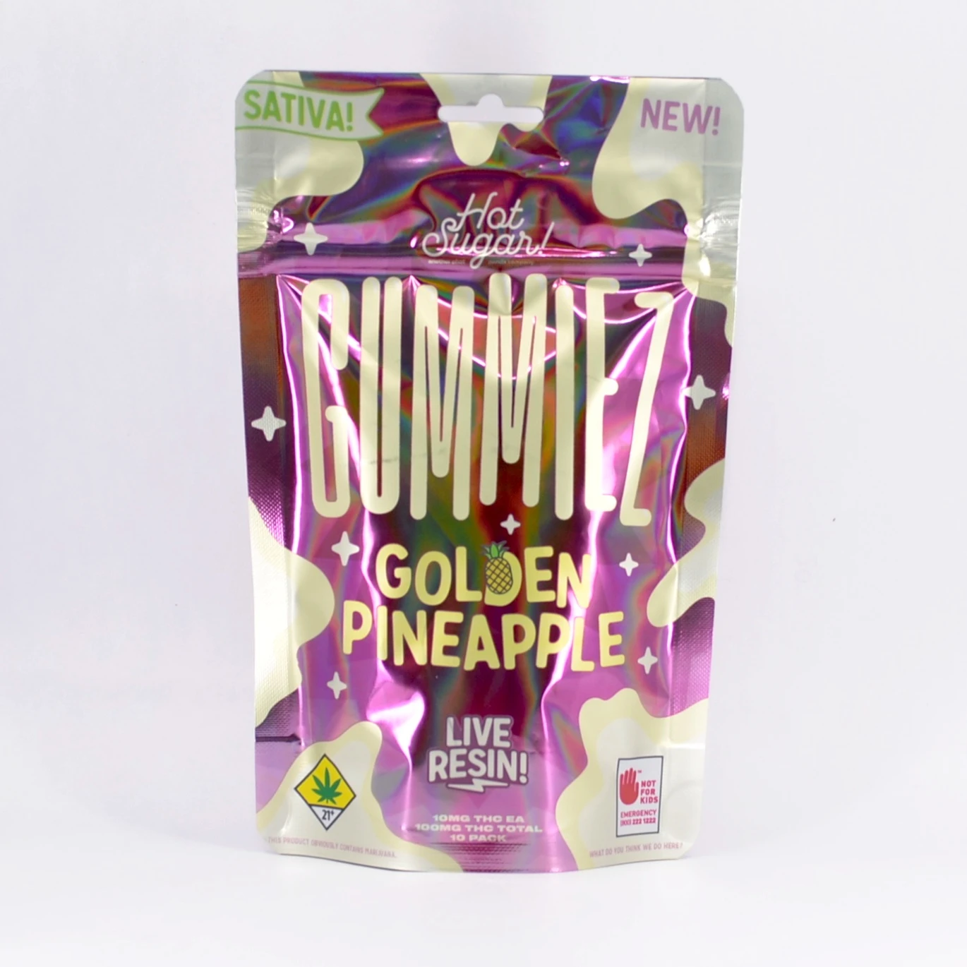Photograph of product: Golden Pineapple Live Resin Gummiez | 10pk