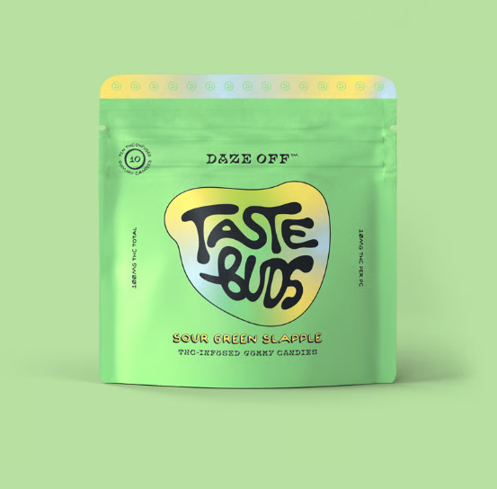 Photograph of product: Gummies | Daze Off | Sour Green Slapple Taste Buds [10pk]