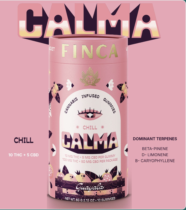 Photograph of product: Guava "Calma" - 100mg TH-oui 50mg CBD Gummies