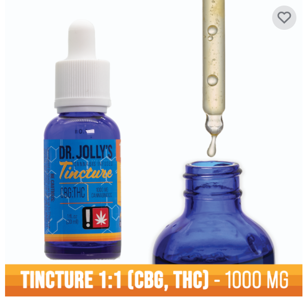 Photograph of product: Dr. Jolly's | 1:1 CBG/TH-oui Tincture | 1000MG