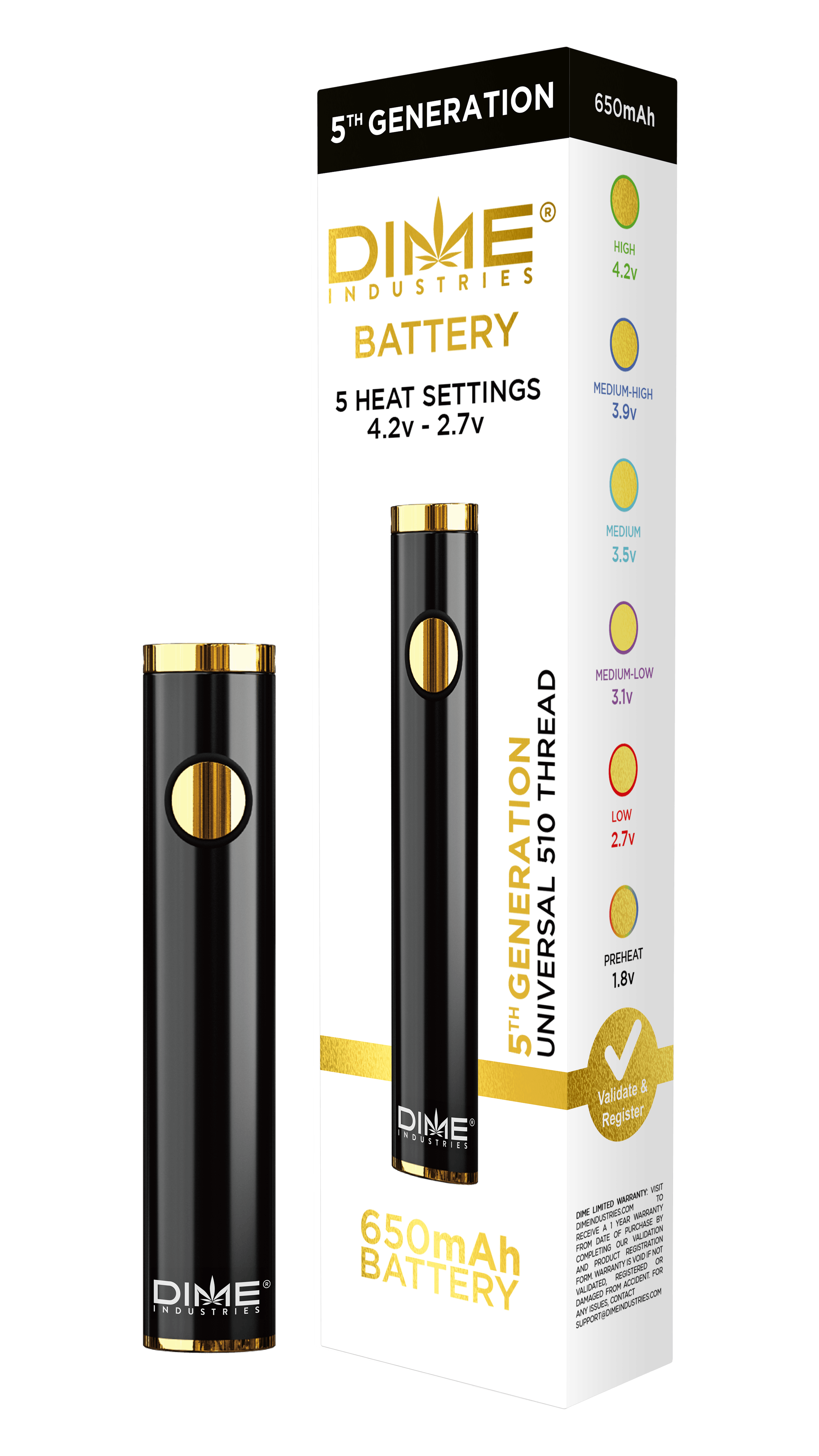 Photograph of product: Black - 510 Thread Battery