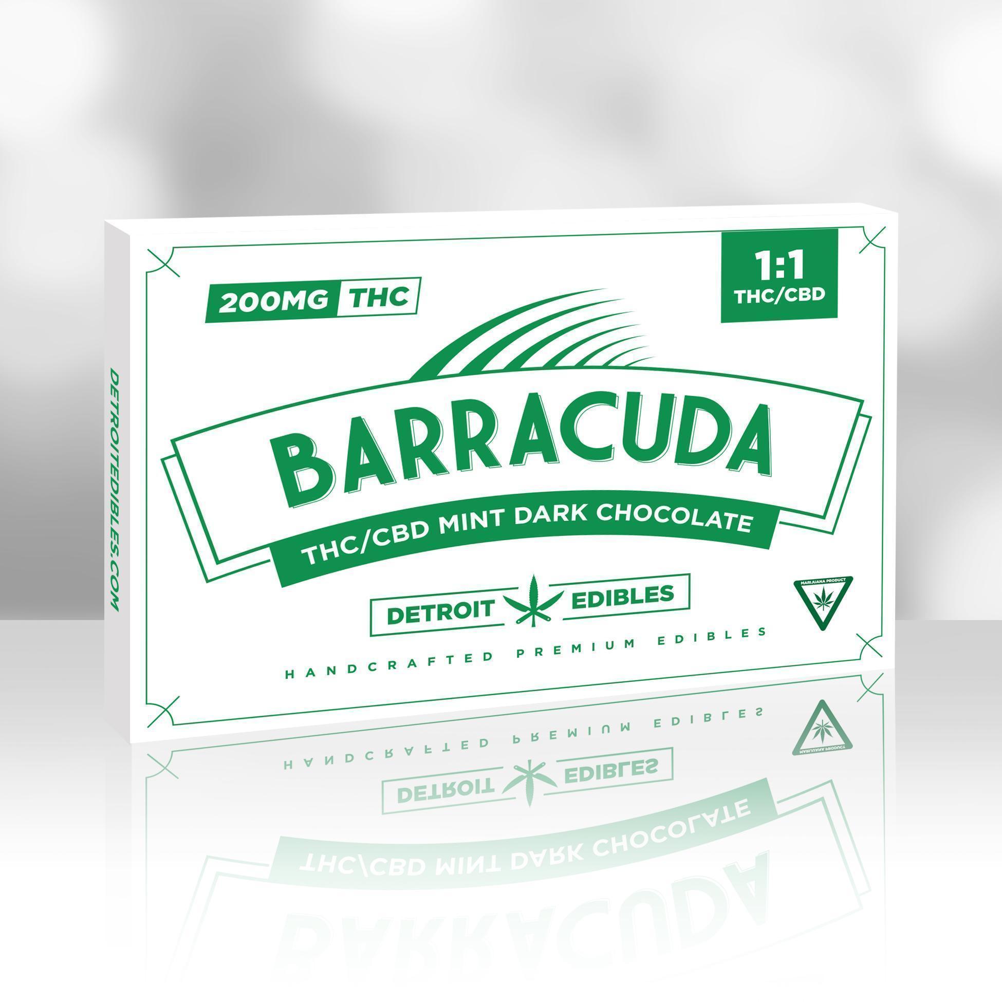 Photograph of product: Barracuda - 200mg 1:1 CBD Chocolate - Dark Mint Chocolate