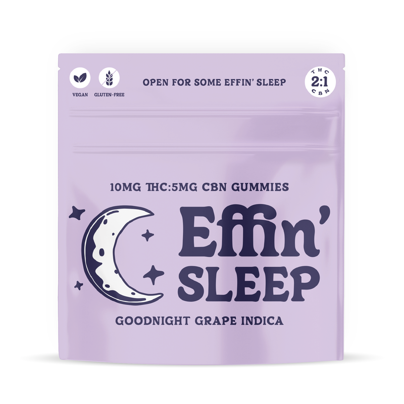 Photograph of product: Effin' | Sleep Goodnight Grape 2:1 (TH-oui:CBN) Gummies | 10 Pack (100mg)