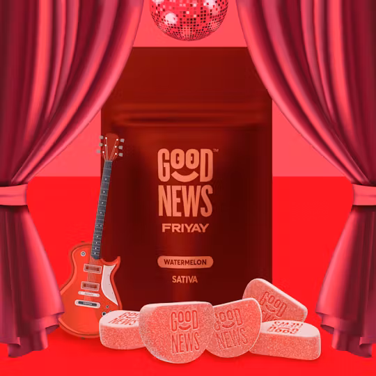 Photograph of product: Good News | 100mg (20ct) Gummies | Friyay Watermelon