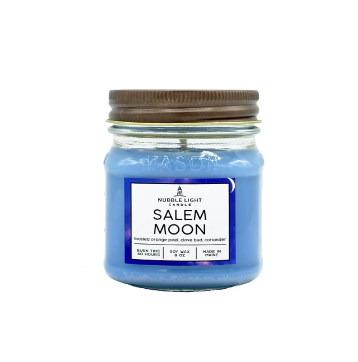 Photograph of product: Nubble Light Candle Co. Salem Moon