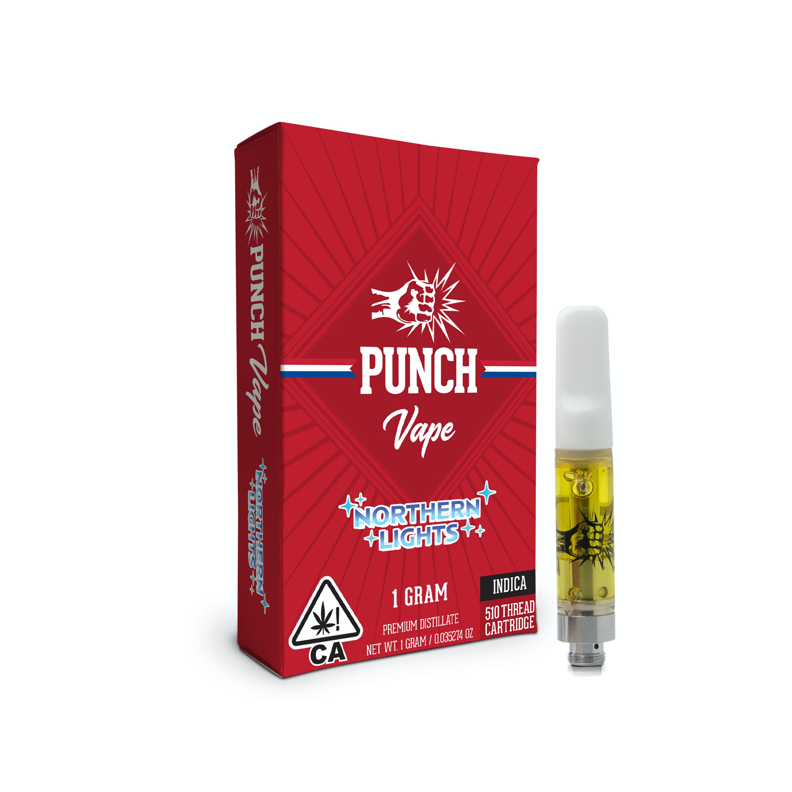 Photograph of product: Punch Extracts Northern Lights Oui'd Cartridge 1g