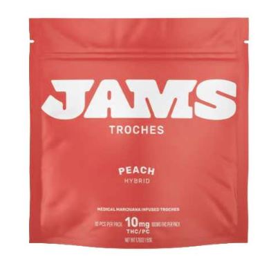 Photograph of product: JAMS | 10mg Peach Troche | 10pk