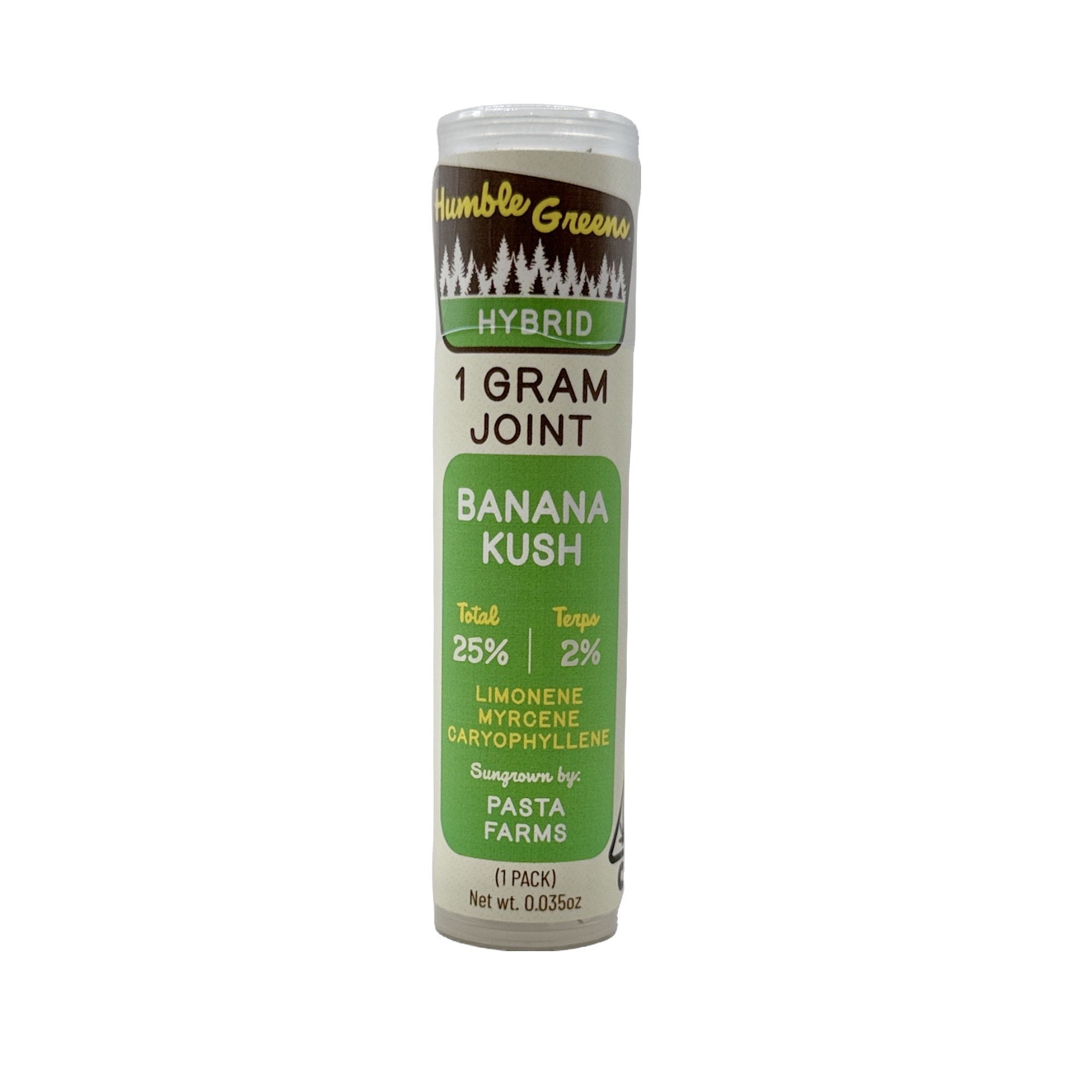 Photograph of product: BANANA KUSH PREROLL SINGLE 1G