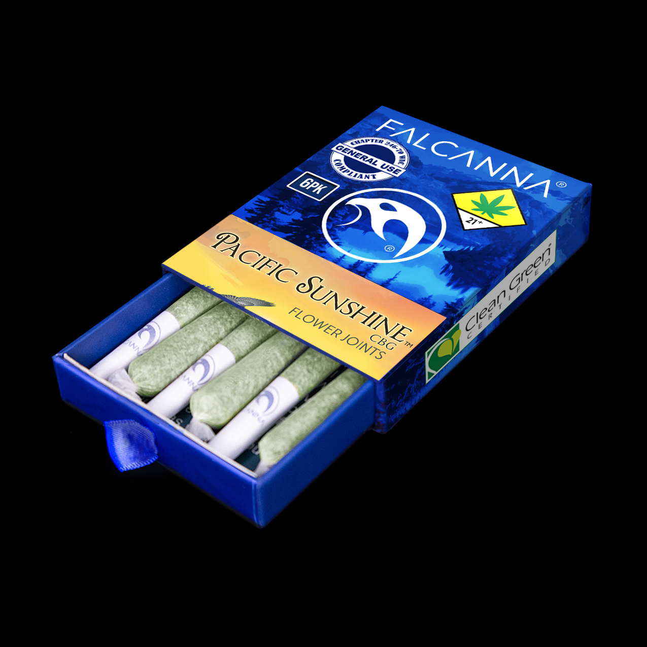 Photograph of product: Falcanna - Pacific Sunshine Pre-Roll 6pk