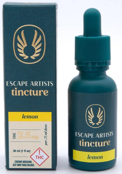 Photograph of product: Escape Artists - Tincture - Lemon - 100mg