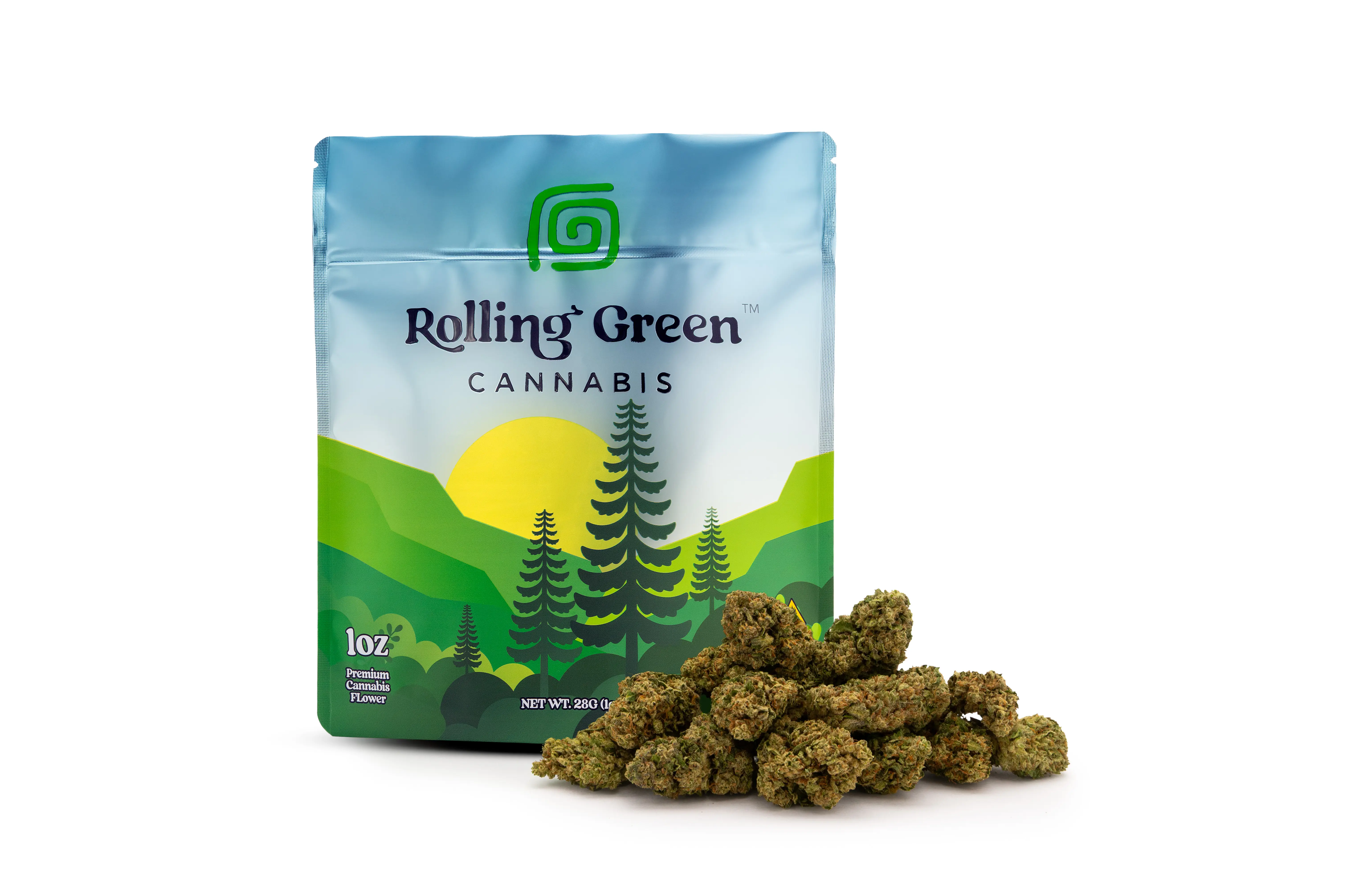 Photograph of product: Rolling Green Oui'd Flower - Jet Fuel Gelato - 28g